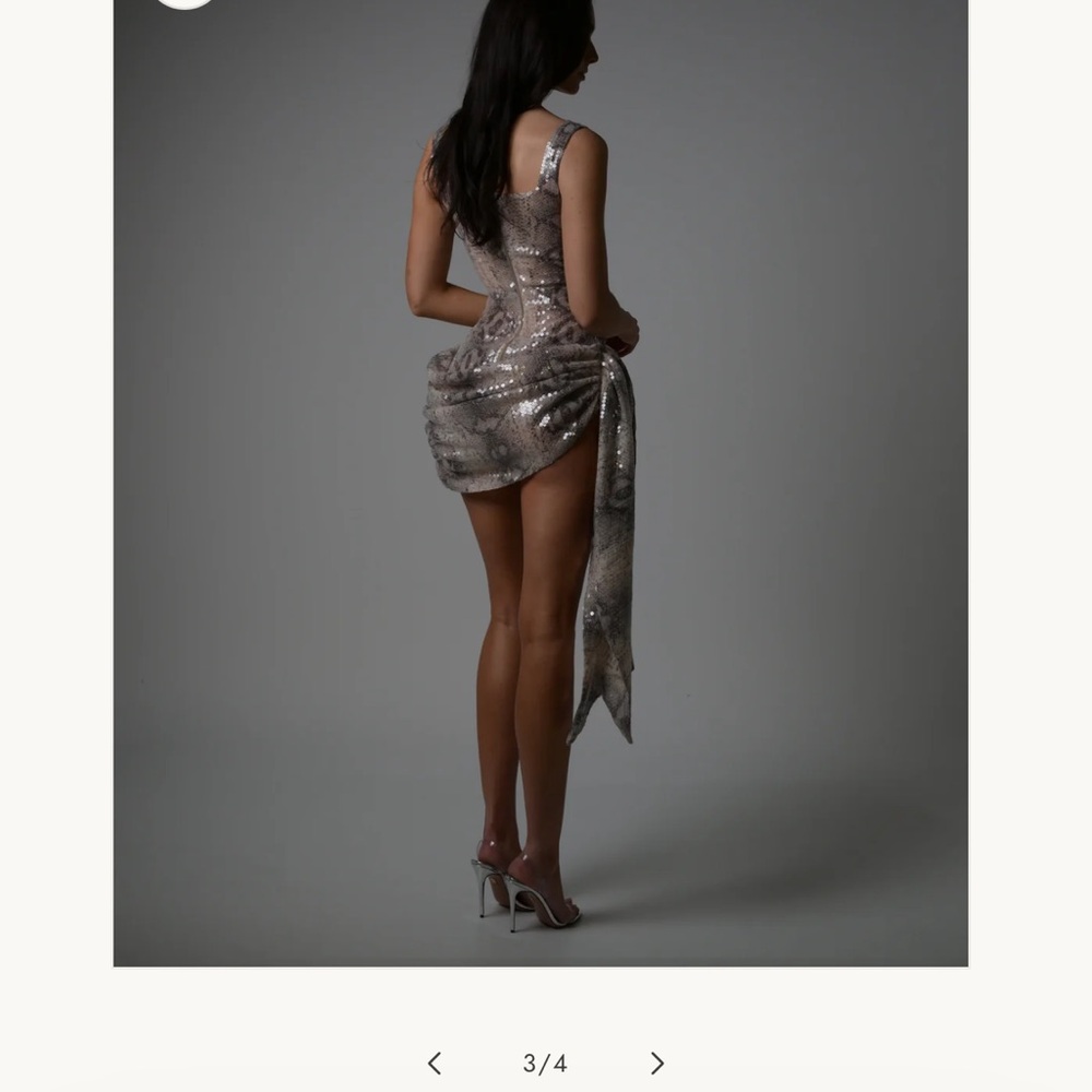 The Dolls House “Cindy Dress in Slither” – Snake Print Sequin Mini - Picture 2 of 8